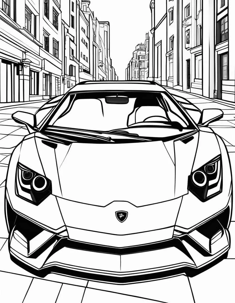 Generador de páginas para colorear de coches – 4