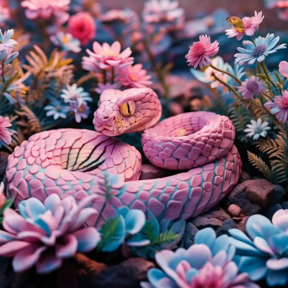 Pink Snake Art – 5