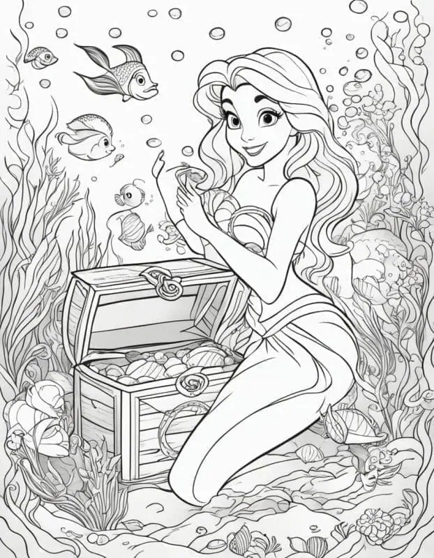 Explore Vibrant Ariel Coloring Pages – 1