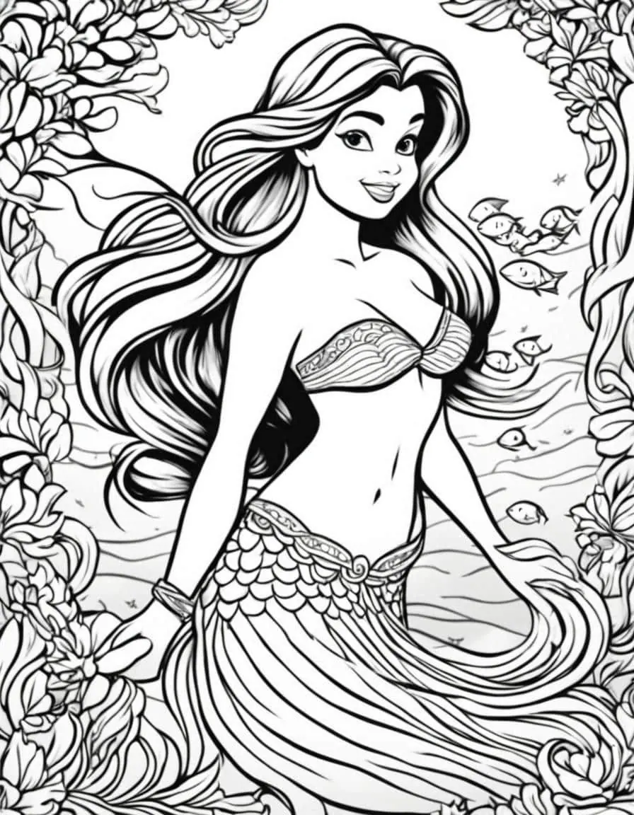 Explore Vibrant Ariel Coloring Pages – 8