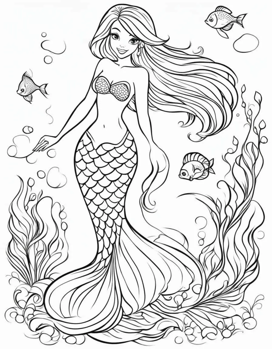 Explore Vibrant Ariel Coloring Pages – 6