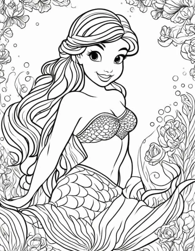 Explore Vibrant Ariel Coloring Pages – 7