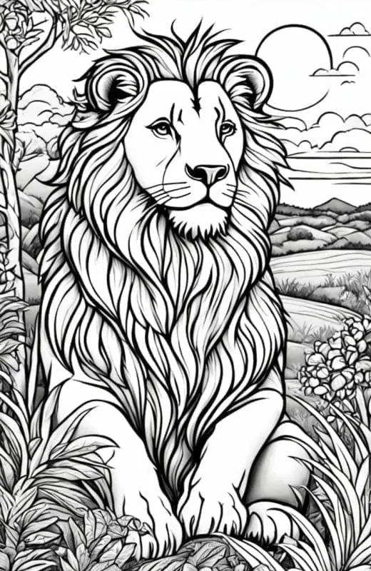 Lion Coloring Pages – 7