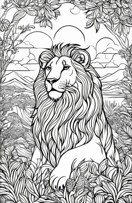 Lion Coloring Pages – 4