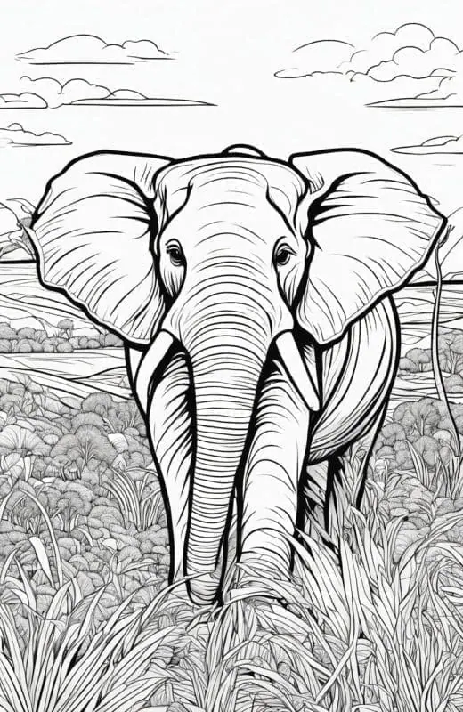 Elephant Coloring Pages – 6