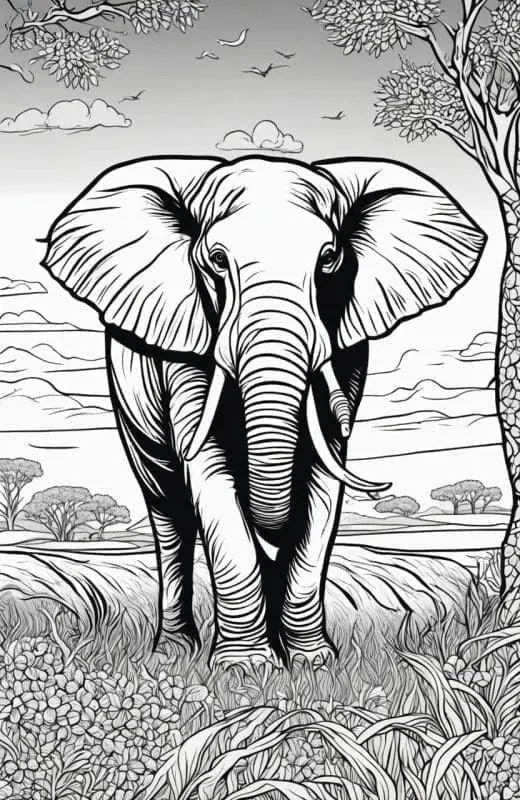 Elephant Coloring Pages – 7