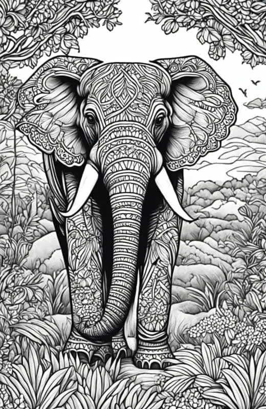 Elephant Coloring Pages – 4