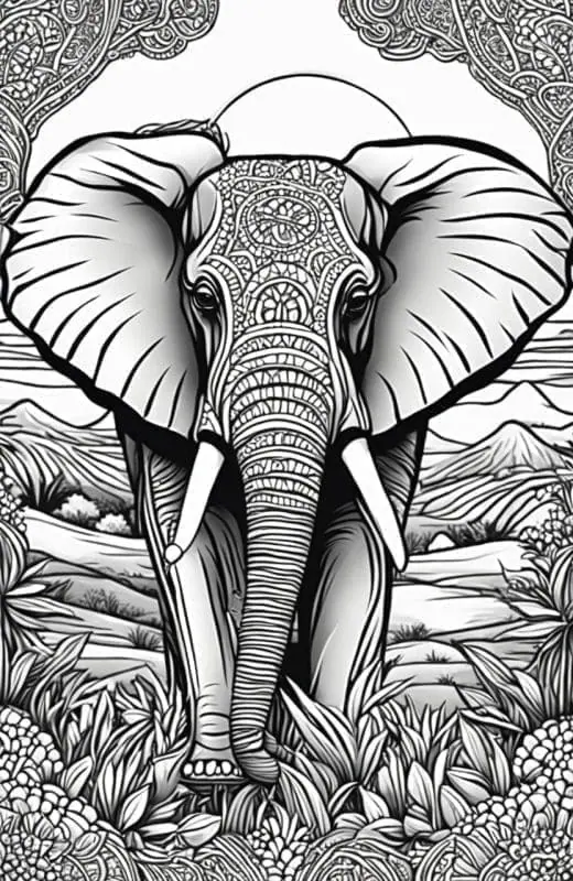 Elephant Coloring Pages – 5