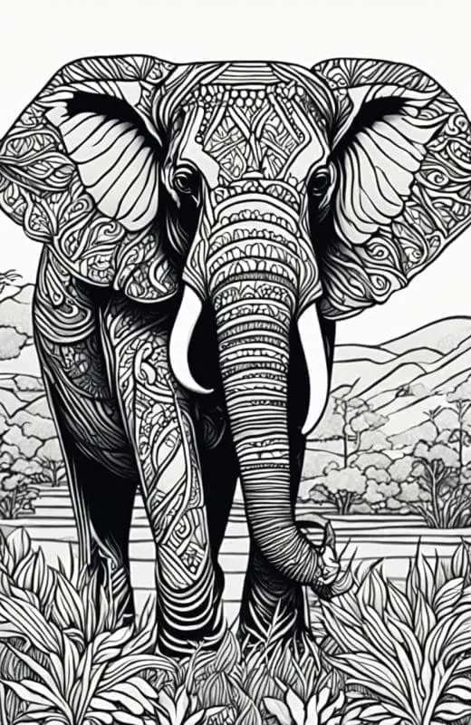 Elephant Coloring Pages – 3