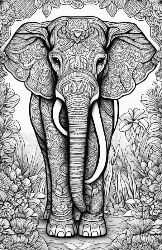 Elephant Coloring Pages – 8