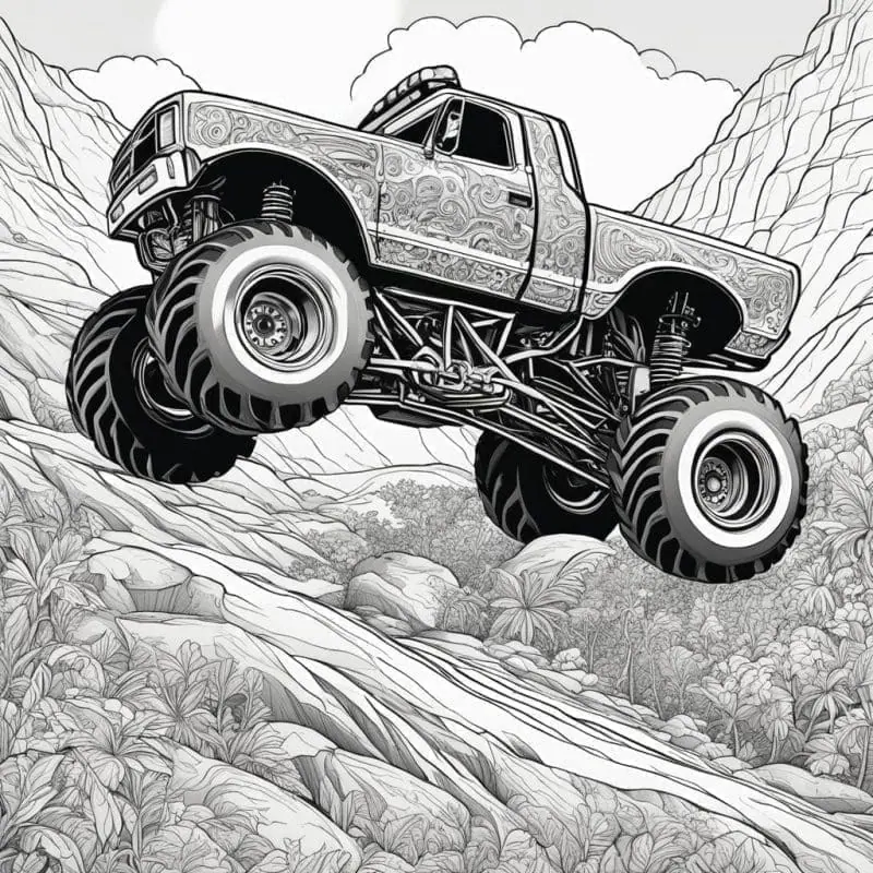 Monster Truck Custom Coloring Page Collection – 1