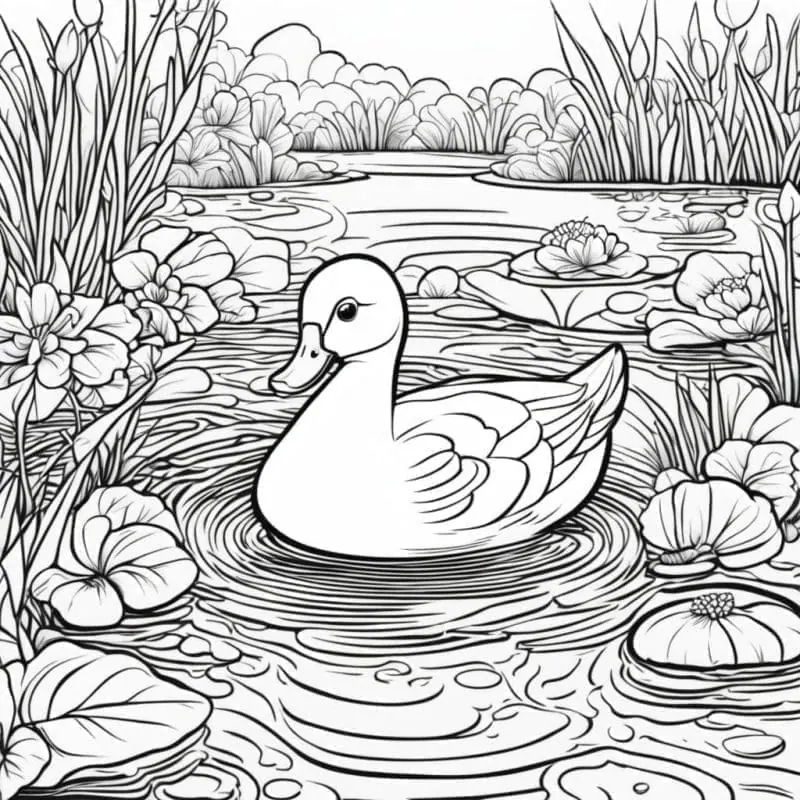 Duck Coloring Pages – 3