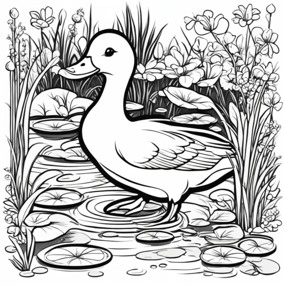 Duck Coloring Pages – 8