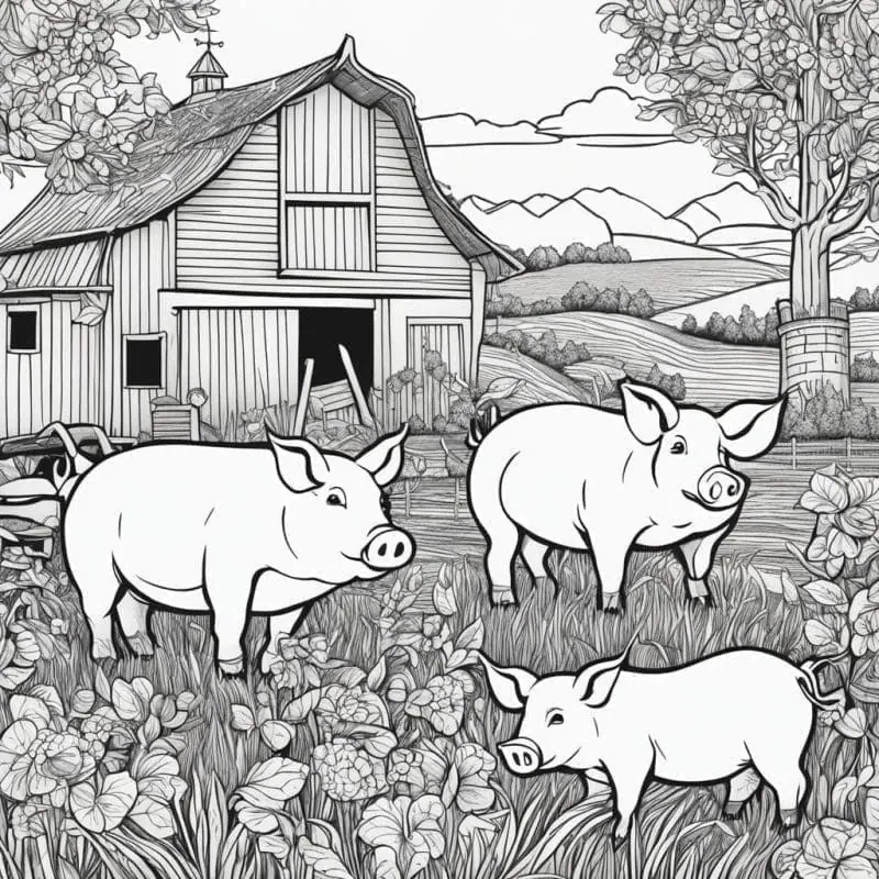 Creador de páginas para colorear de animales de granja – 8