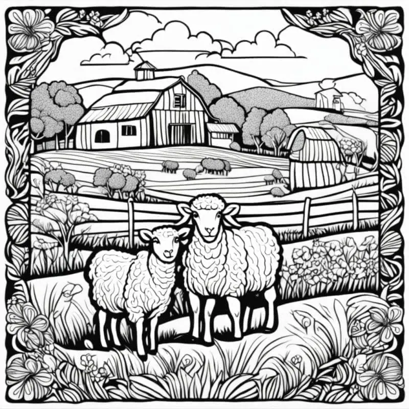 Creador de páginas para colorear de animales de granja – 6