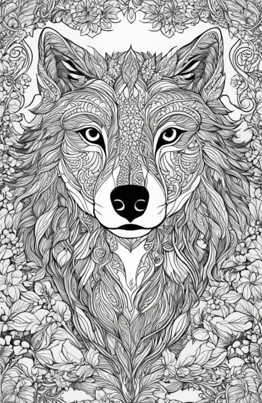 Generador de páginas para colorear de lobos – 6
