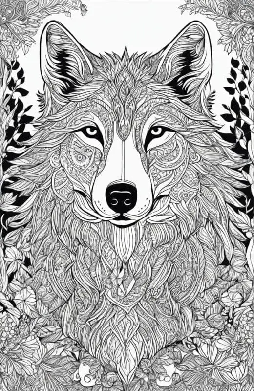 Generador de páginas para colorear de lobos – 8