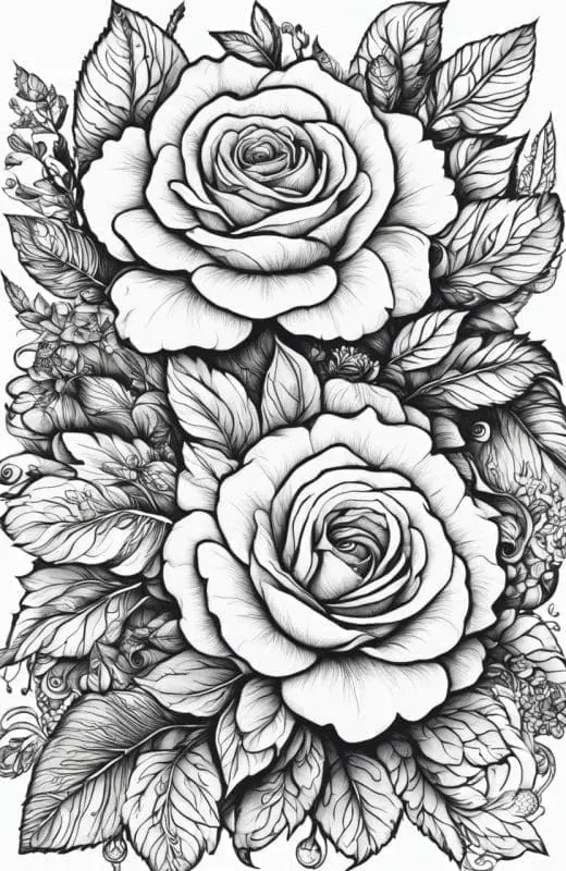 Rose Coloring Pages – 3