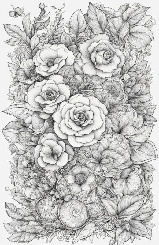 Rose Coloring Pages – 8