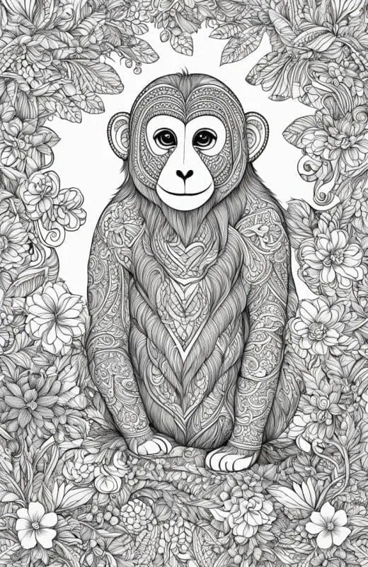 Monkey Coloring Pages – 1