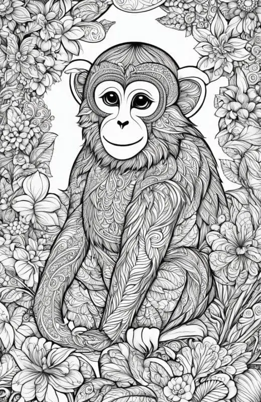 Monkey Coloring Pages – 4