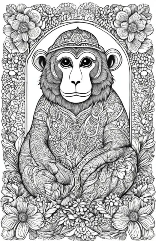 Monkey Coloring Pages – 5