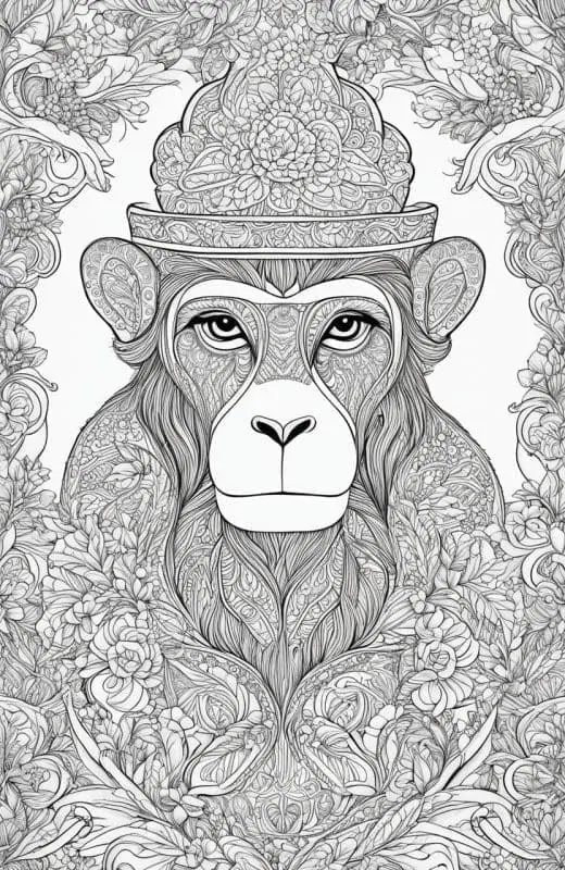 Monkey Coloring Pages – 6
