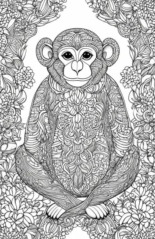 Monkey Coloring Pages – 7