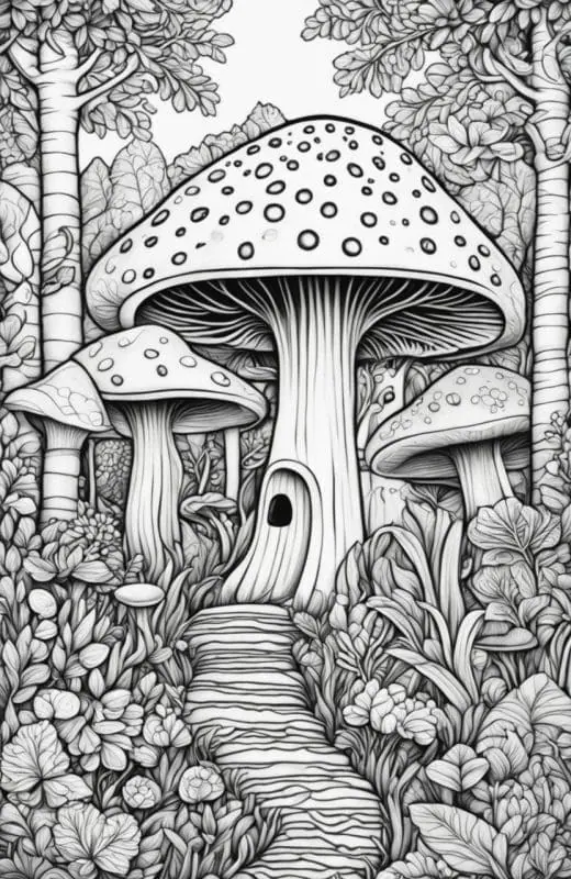 Mushroom Coloring Pages – 3