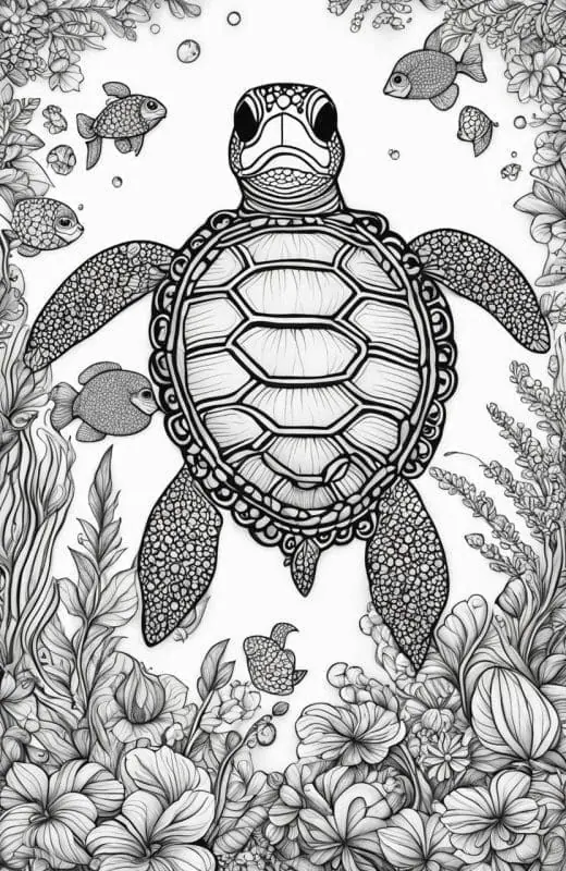 Turtle Coloring Pages – 7