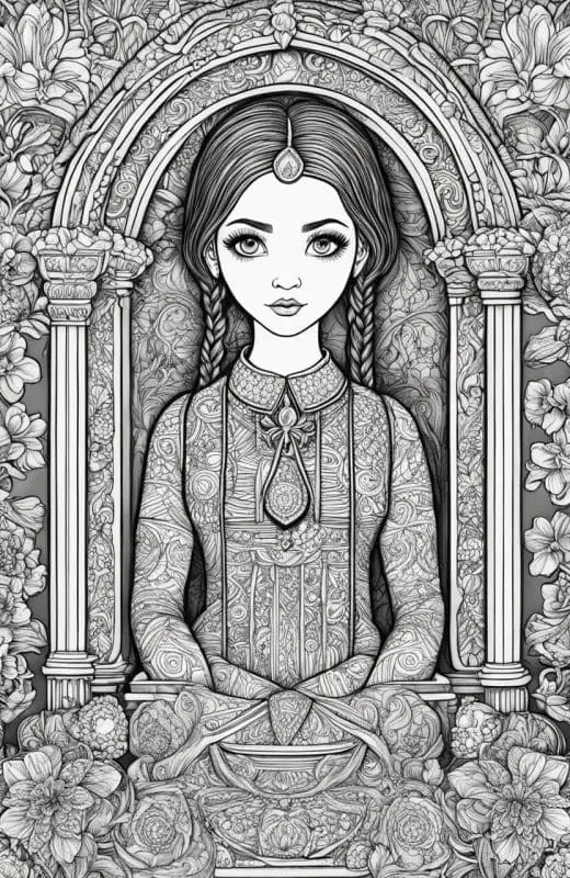 Wednesday Coloring Page Generator – 7
