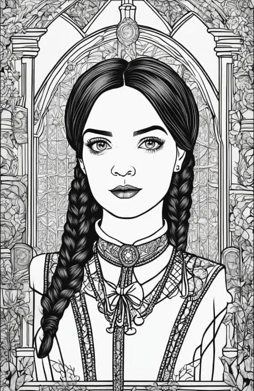 Wednesday Coloring Page Generator – 4