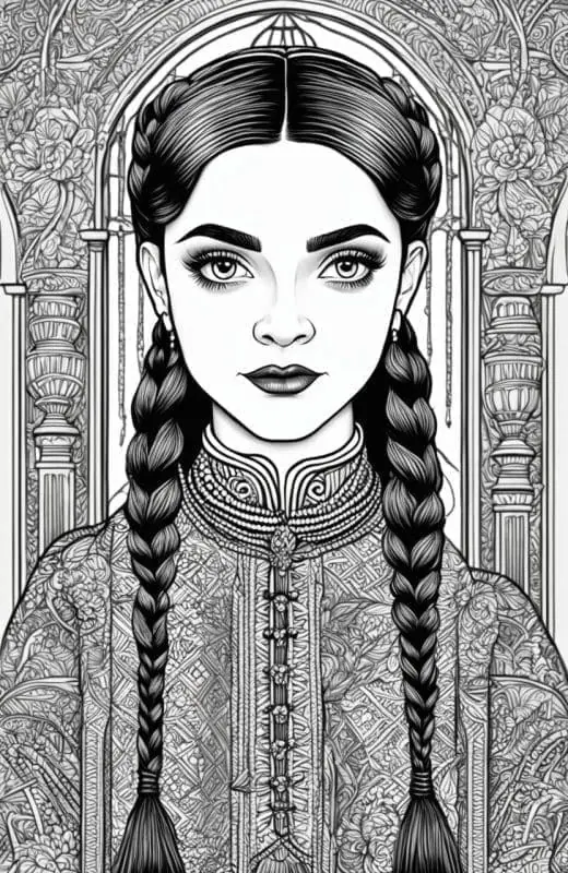 Wednesday Coloring Page Generator – 5