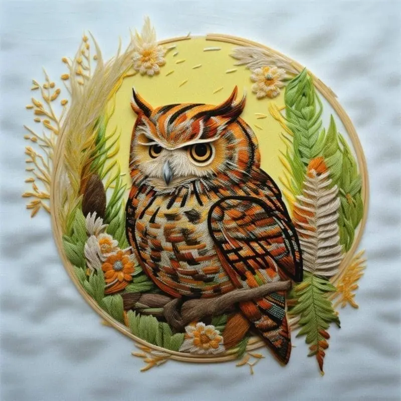 Explore Enchanting Owl Forest Embroideries – 6