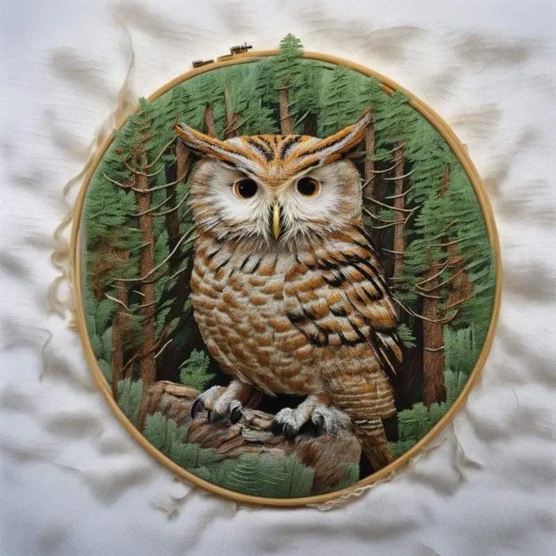 Explore Enchanting Owl Forest Embroideries – 4