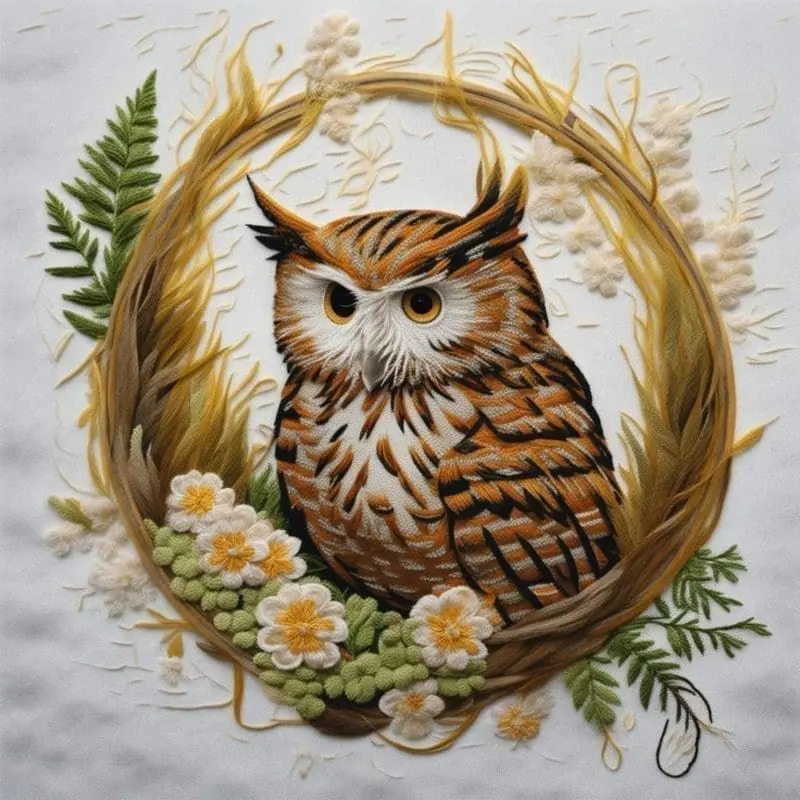 Explore Enchanting Owl Forest Embroideries – 8