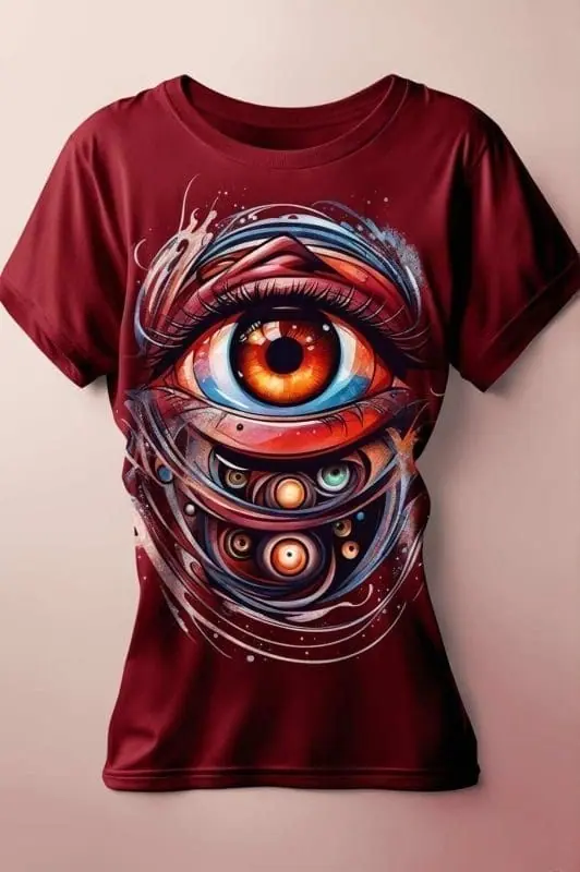 Designer de camiseta com estampa bordô – 5