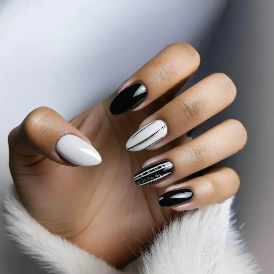 Black and White Nail Designs – 8