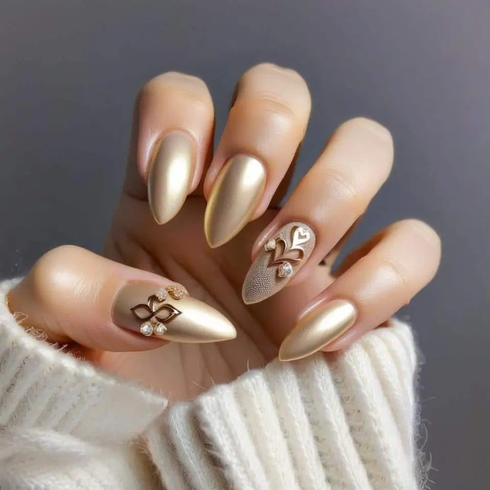 Gold Nail Polish Inspo – 8