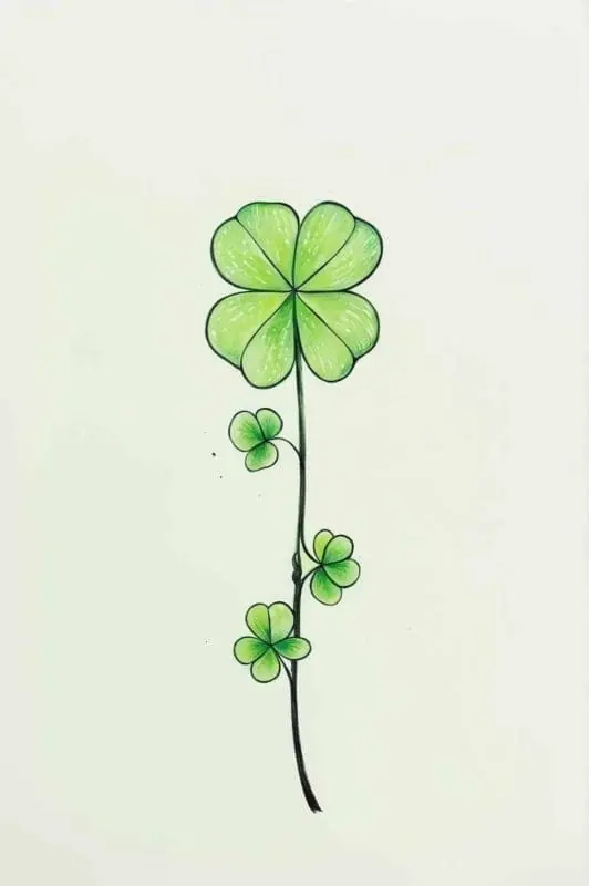 Four Leaf Clover Drawing Collection – 1