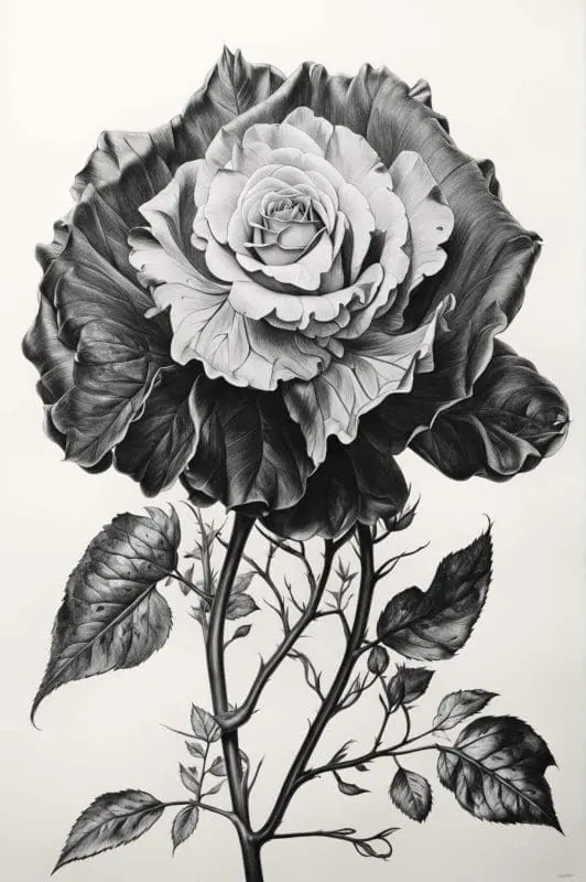 Pencil Drawings Of Flowers – 1