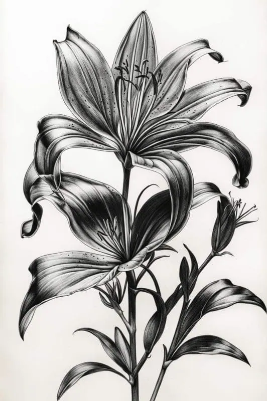 Pencil Drawings Of Flowers – 8