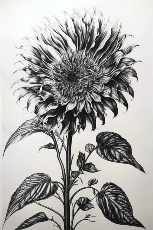 Pencil Drawings Of Flowers – 7