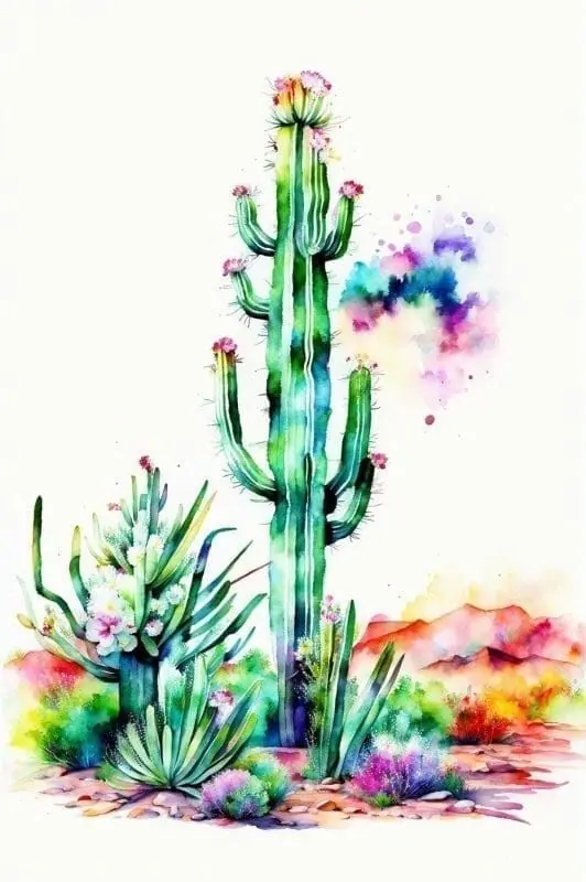 Watercolor Cactus Art Browse, Download, Free – 6