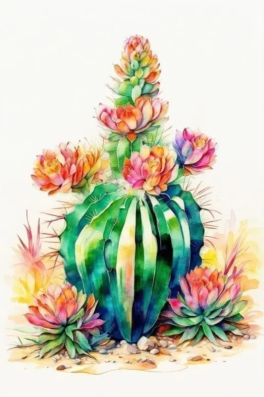 Watercolor Cactus Art Browse, Download, Free – 8