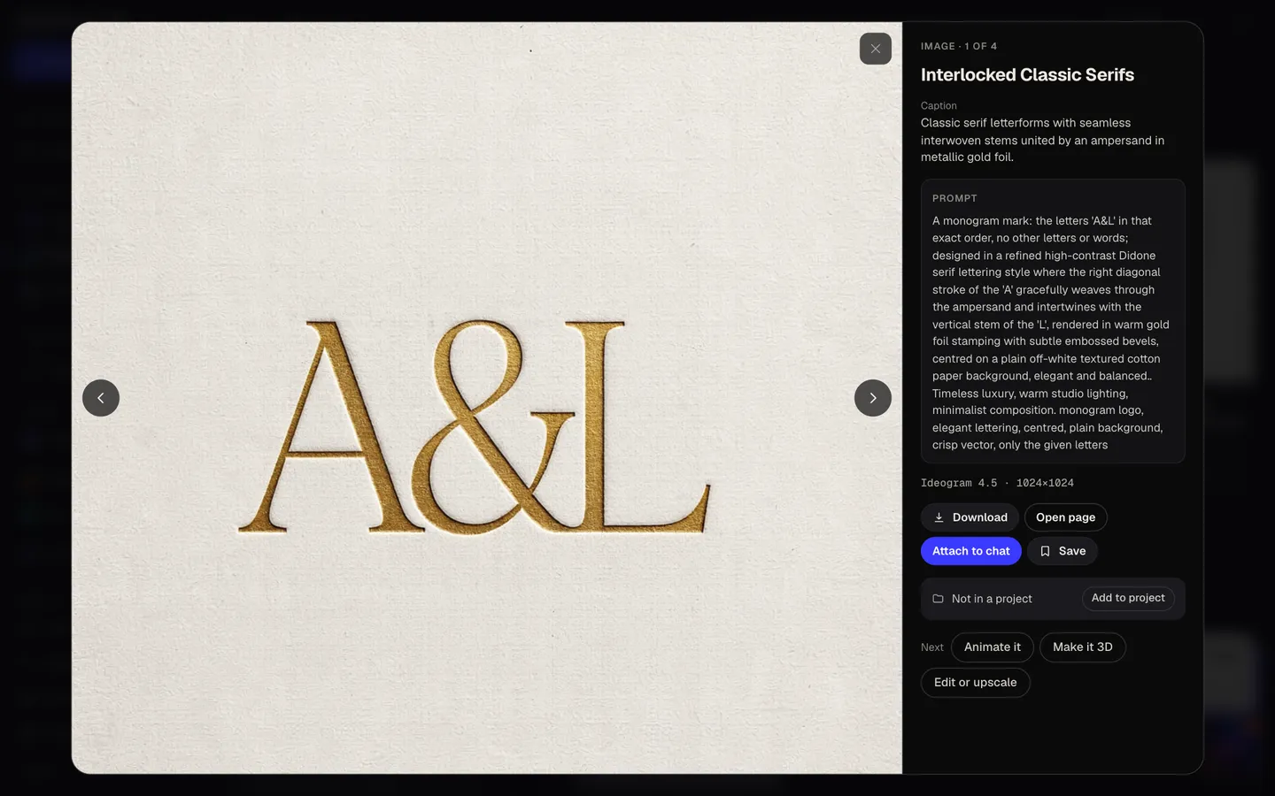 Download or keep going: Idyllic elegant 1-3 letter monograms for brands and weddings flow, step 4