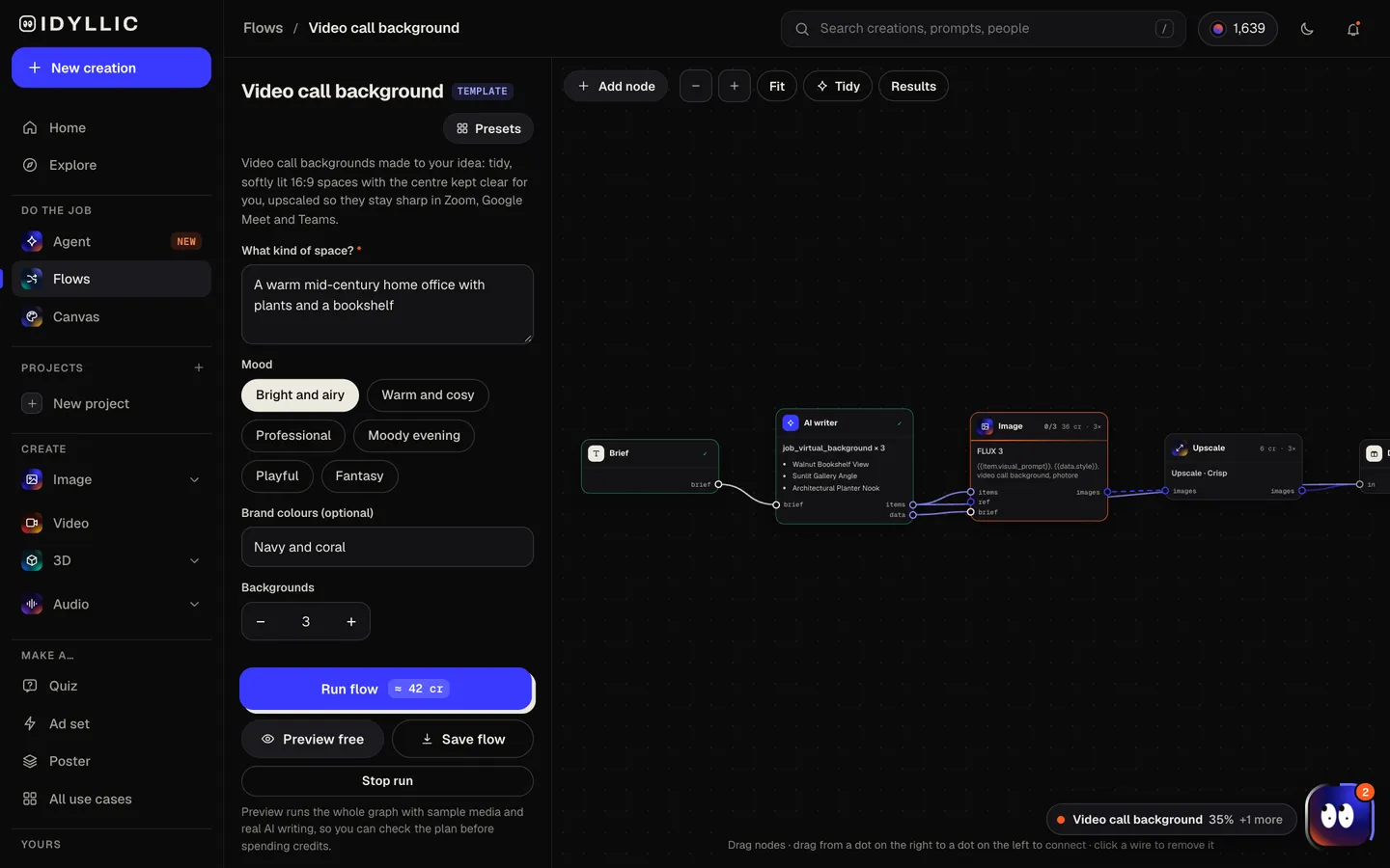 Watch the rooms get built: Idyllic tidy, softly lit backgrounds for zoom, meet and teams flow, step 2