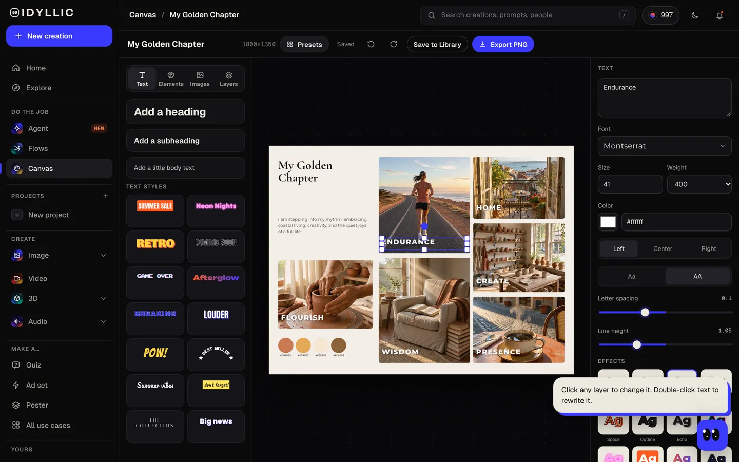 Edit and download: Idyllic your goals as one warm, inspiring board flow, step 4