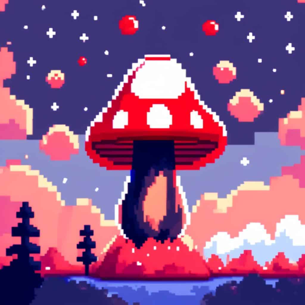 Gerador de imagens de pixel art de cogumelos